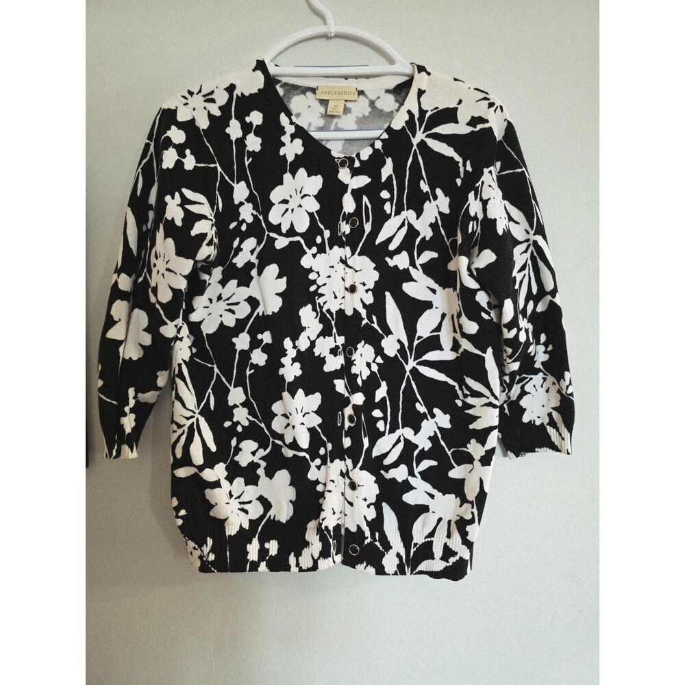 Appleseed's Floral Cardigan 3/4 sleeves Size M